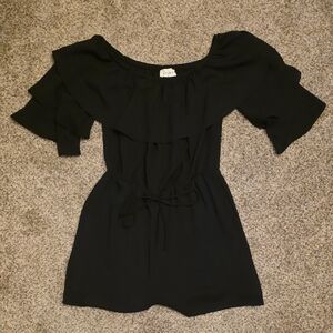 Everly Off The Shoulder Black Romper
